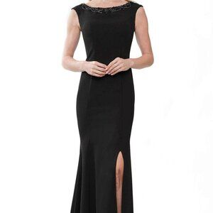 NWT Marsoni by Colors MV1247 Lace Applique Evening Dresses Black Size 8